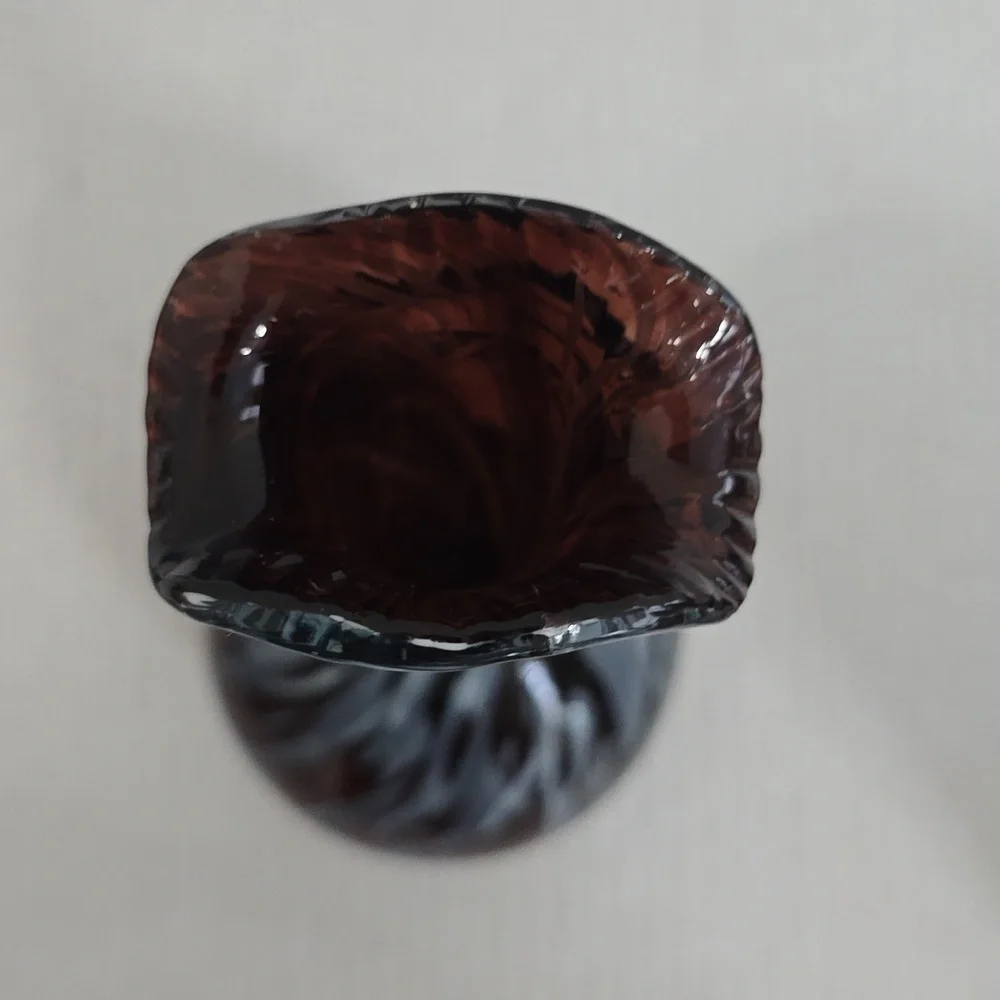 Hand Blown Swirled Glass Vase